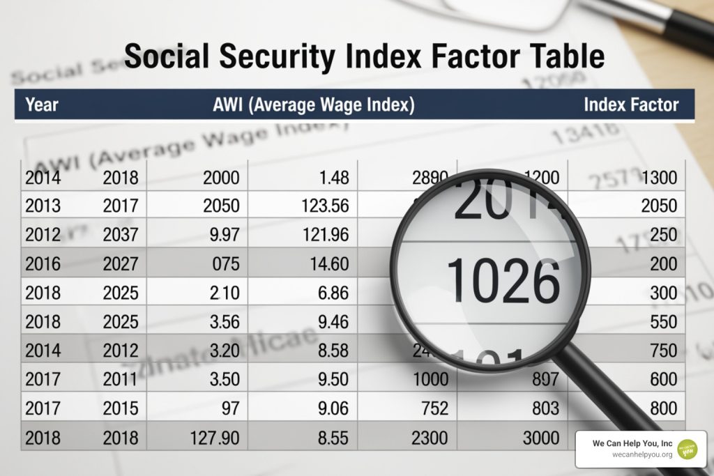 social security index factor table