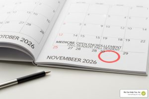 Medicare open enrollment 2026 calendar with fall deadline