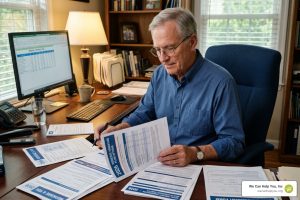 senior reviewing 2026 healthcare documents - medicare premiums